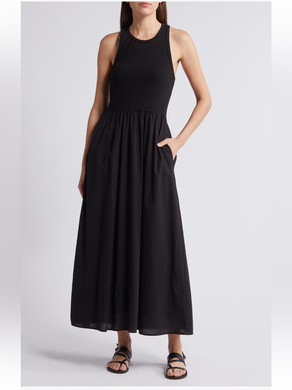 Xirena Flynn Mixed Media Maxi Dress black - Size XL